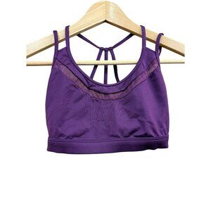Victoria Sport Purple Mesh-Trim Strappy Back Sports Bra XS